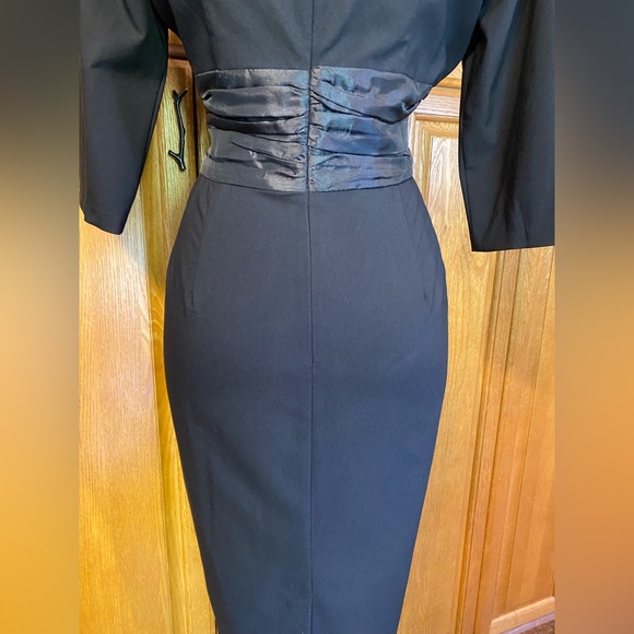 GLAMOUR BUNNY SOPHIA PINUP RETRO WIGGLE FITTED COCKTAIL PENCIL DRESS LARGE - Picture 6 of 11